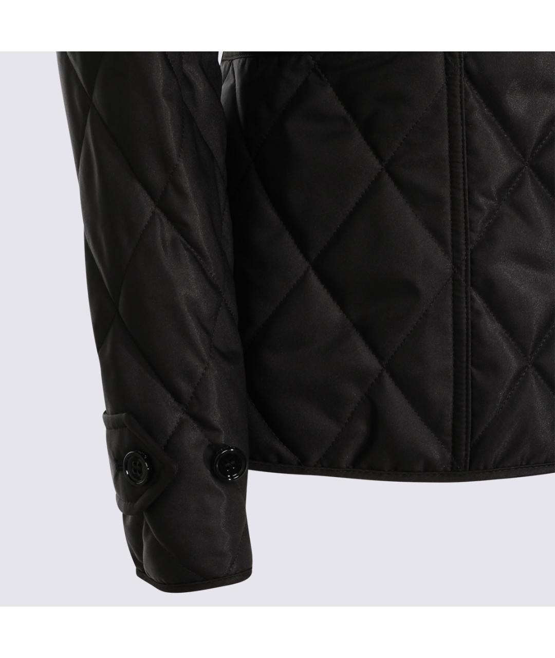 BURBERRY Черная полиэстеровая куртка, фото 4
