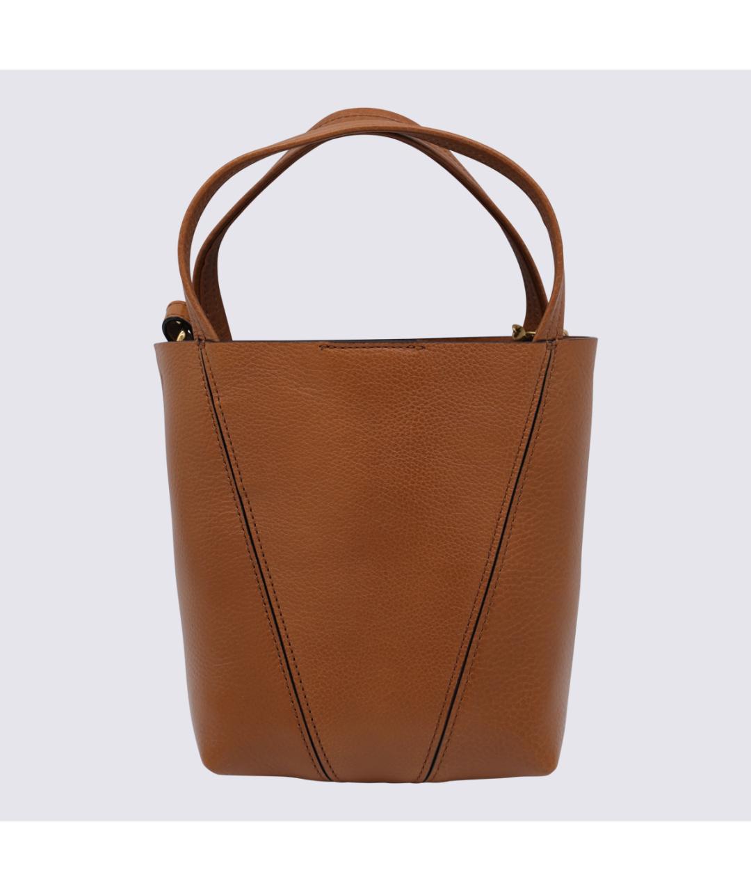 CHLOE Коричневая кожаная сумка с короткими ручками, фото 2