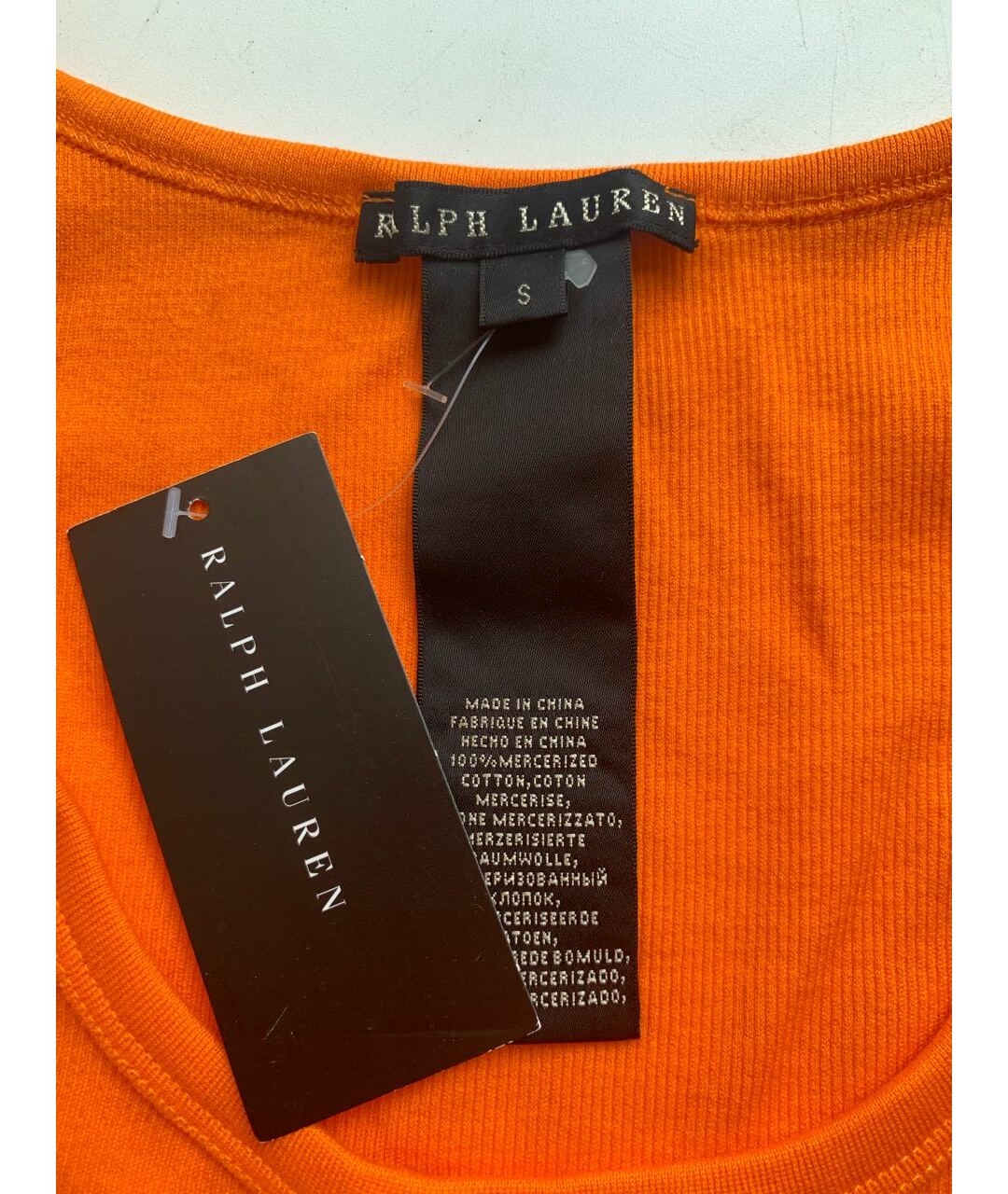 RALPH LAUREN Коралловая хлопковая майка, фото 3