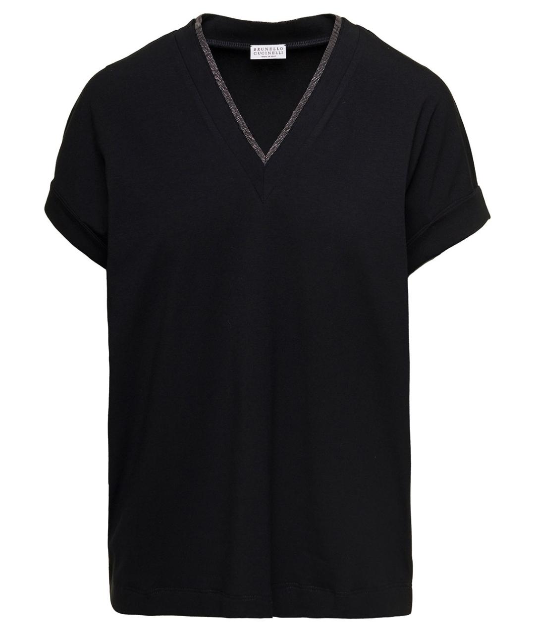 BRUNELLO CUCINELLI Черная хлопковая футболка, фото 1