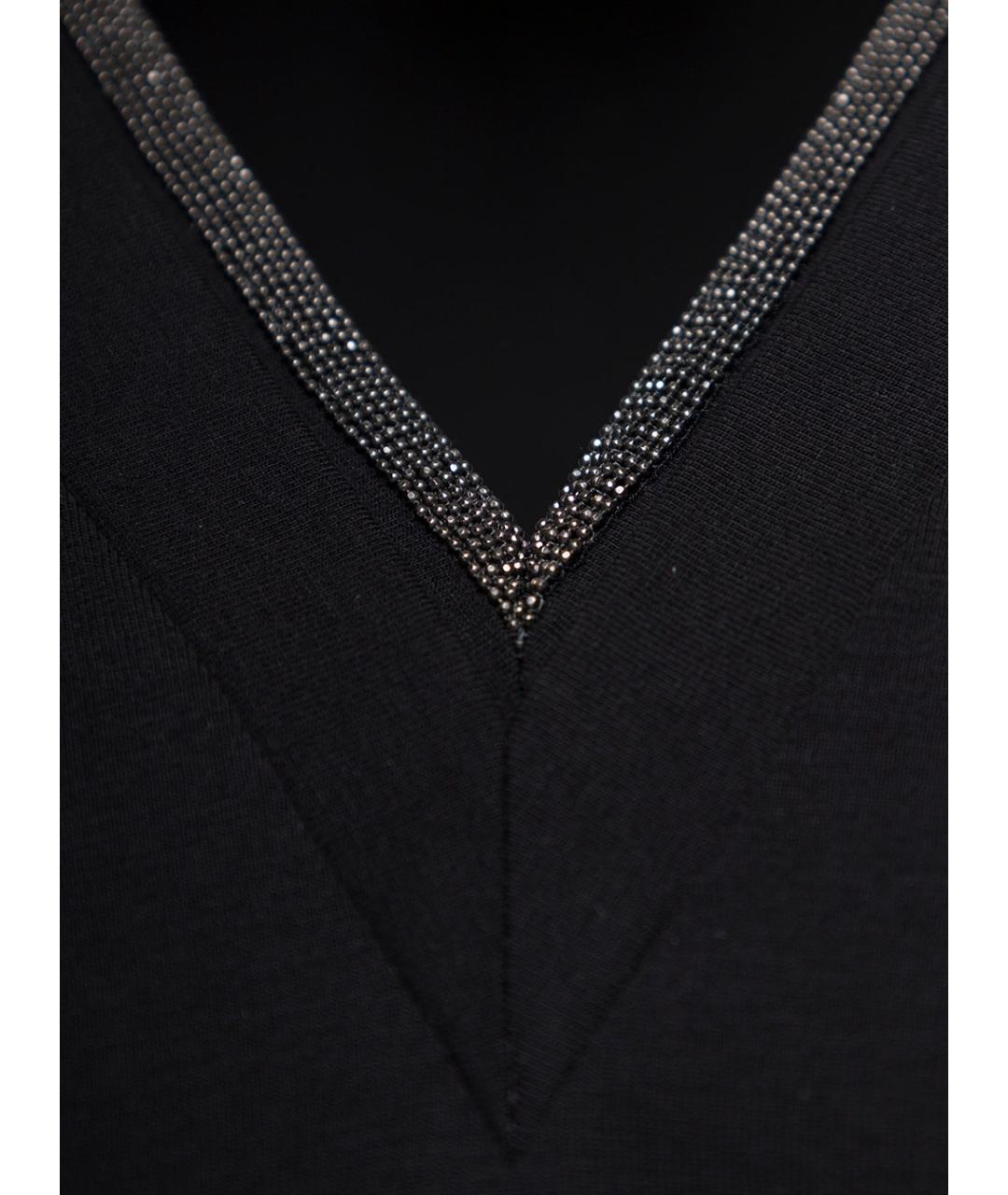 BRUNELLO CUCINELLI Черная хлопковая футболка, фото 3