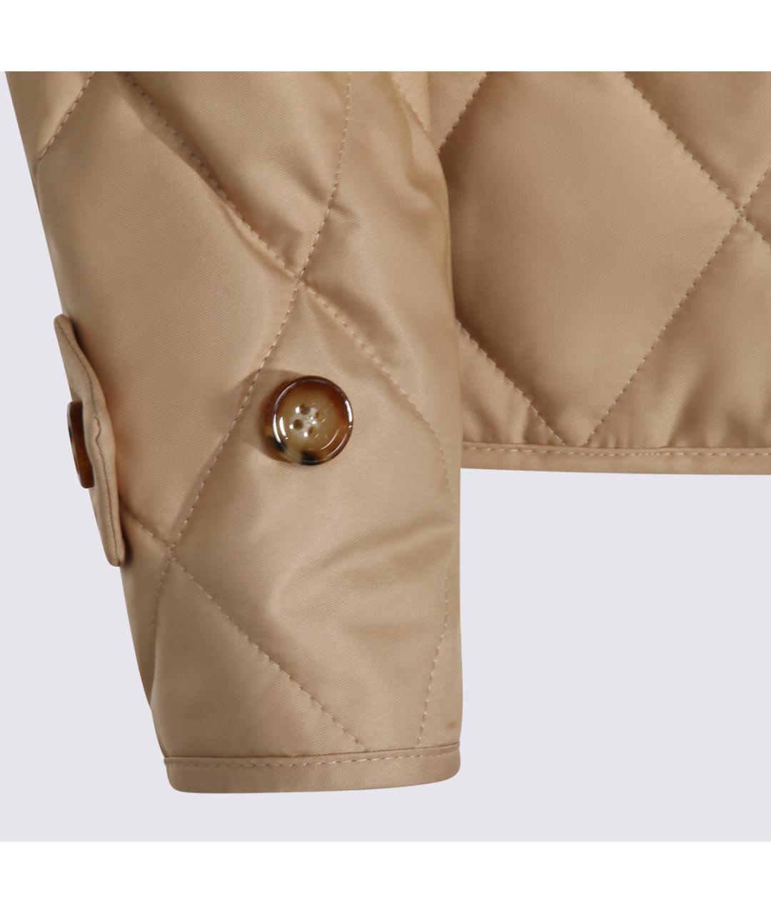 BURBERRY Бежевая полиэстеровая куртка, фото 3