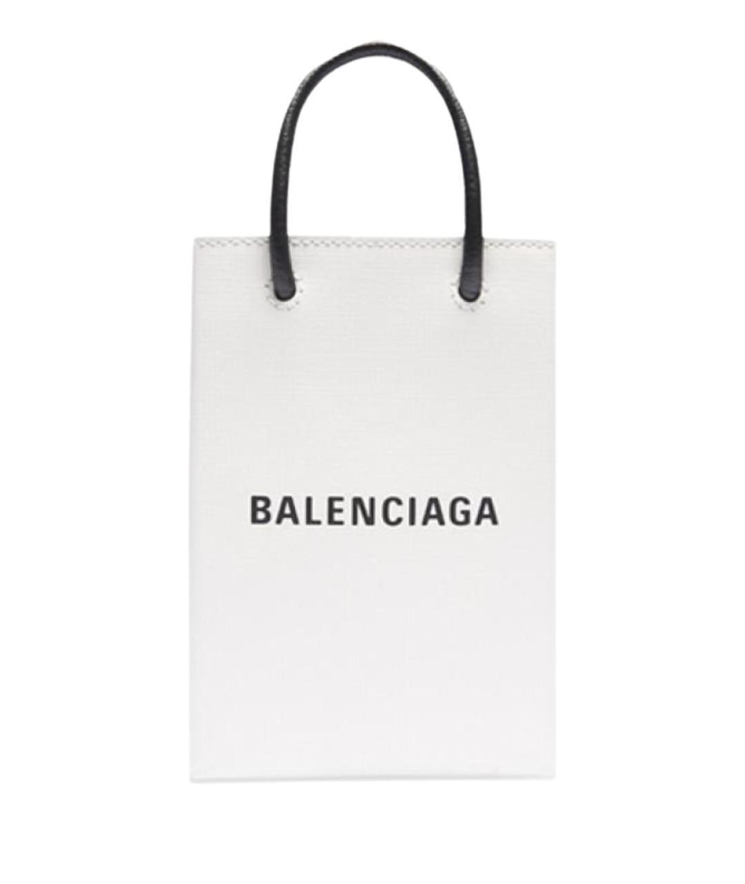 BALENCIAGA Белая кожаная сумка через плечо, фото 1