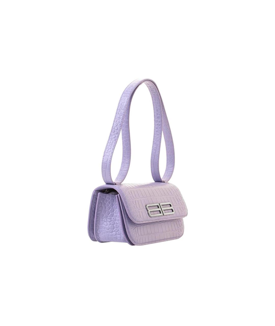 BALENCIAGA Фиолетовая кожаная сумка через плечо, фото 2