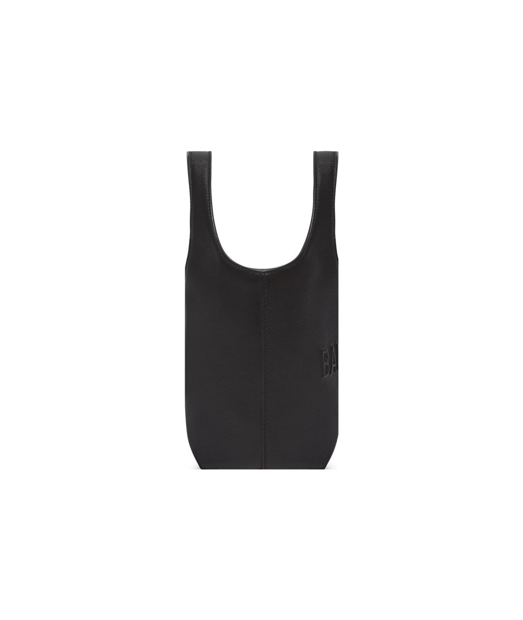 BALENCIAGA Черная кожаная сумка через плечо, фото 4