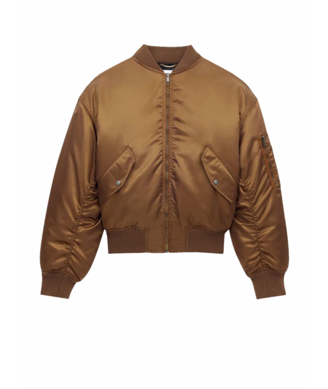 SAINT LAURENT Коричневая полиамидовая куртка, фото 1