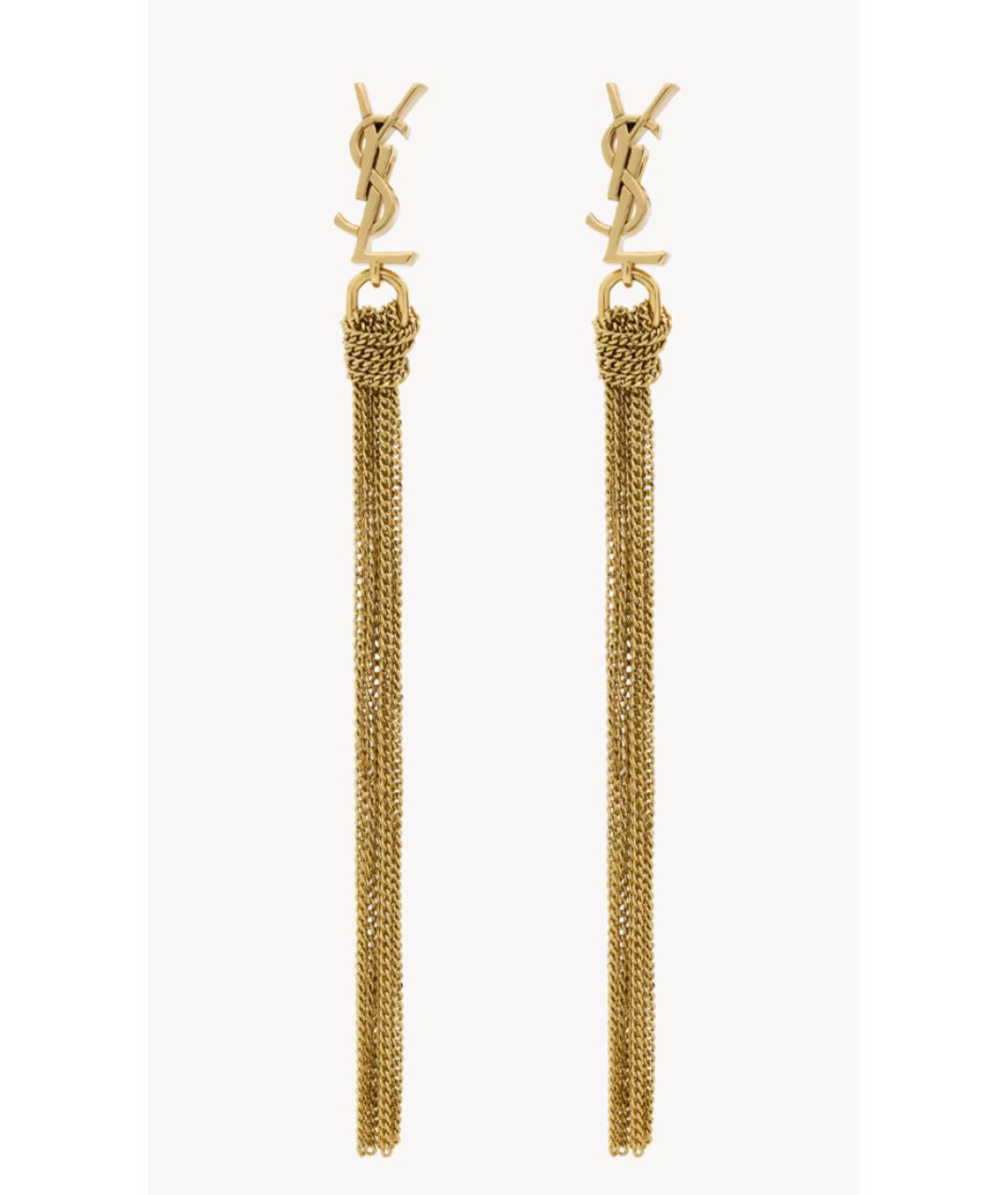 SAINT LAURENT Золотые металлические серьги, фото 1