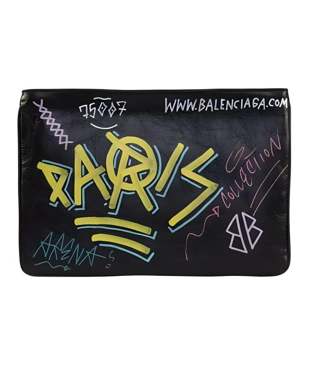 BALENCIAGA Черная кожаная папка для документов, фото 3