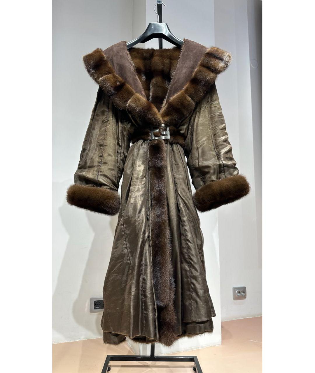 FENDI Коричневая меховая шуба, фото 6