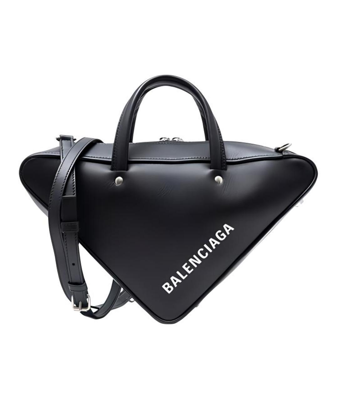 BALENCIAGA Черная кожаная сумка через плечо, фото 5