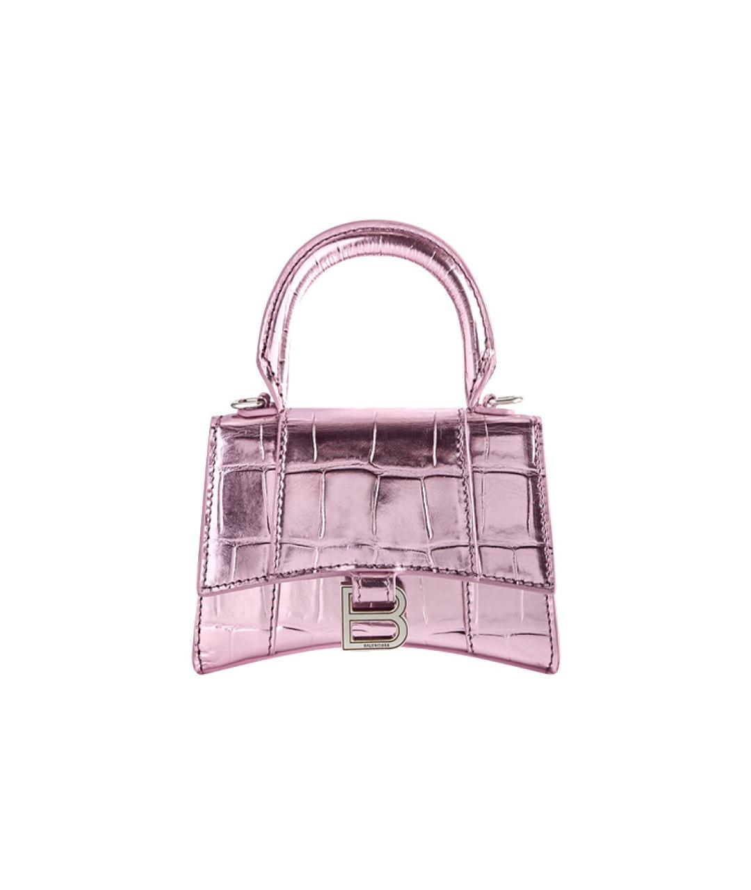 BALENCIAGA Розовая кожаная сумка через плечо, фото 7