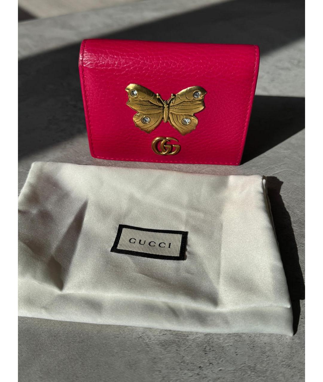 GUCCI Фуксия кожаный кошелек, фото 6