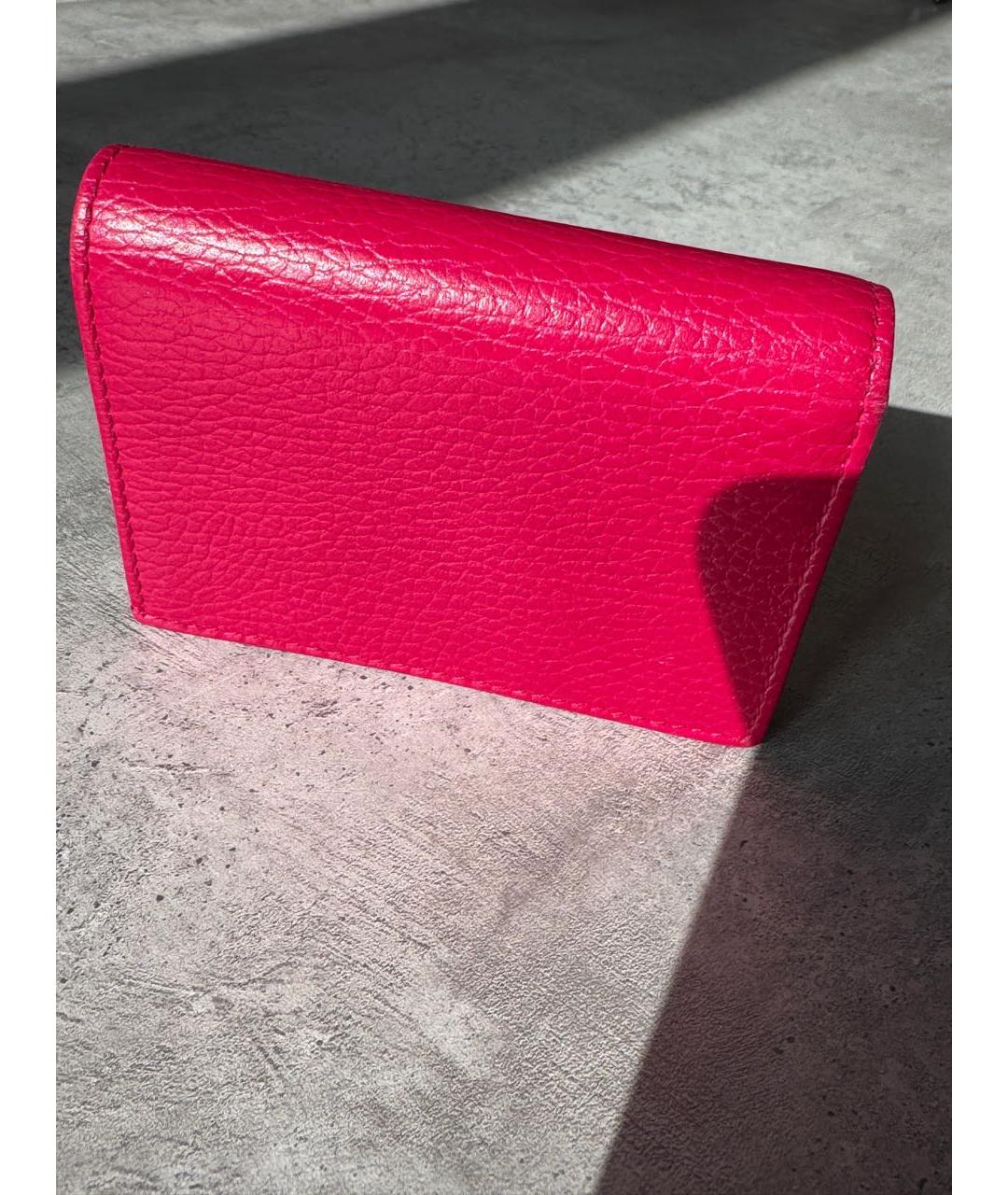 GUCCI Фуксия кожаный кошелек, фото 5