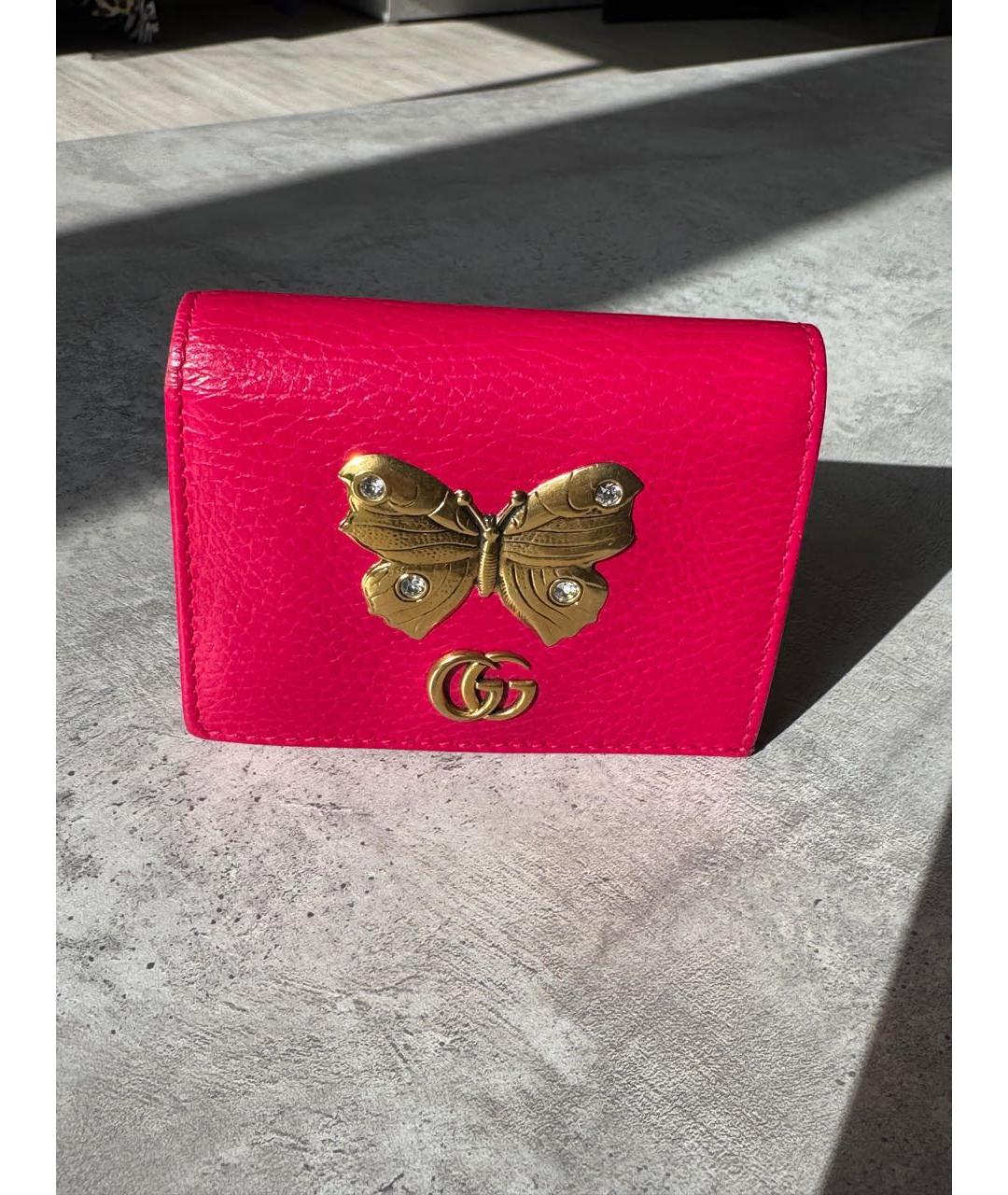 GUCCI Фуксия кожаный кошелек, фото 9