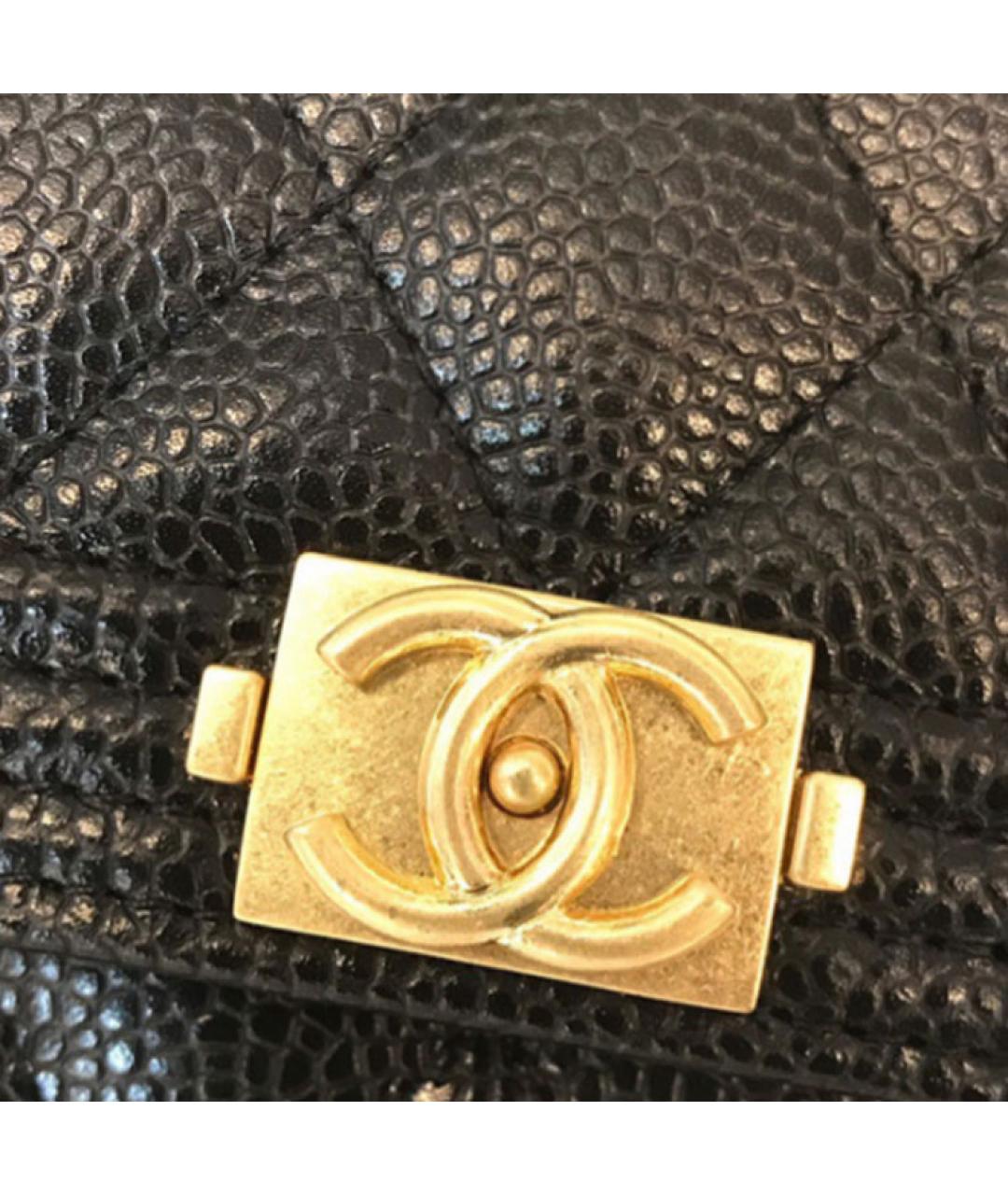 CHANEL Черный кожаный кошелек, фото 6