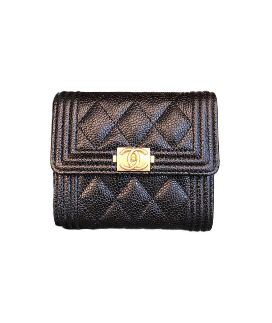 CHANEL Черный кожаный кошелек, фото 1