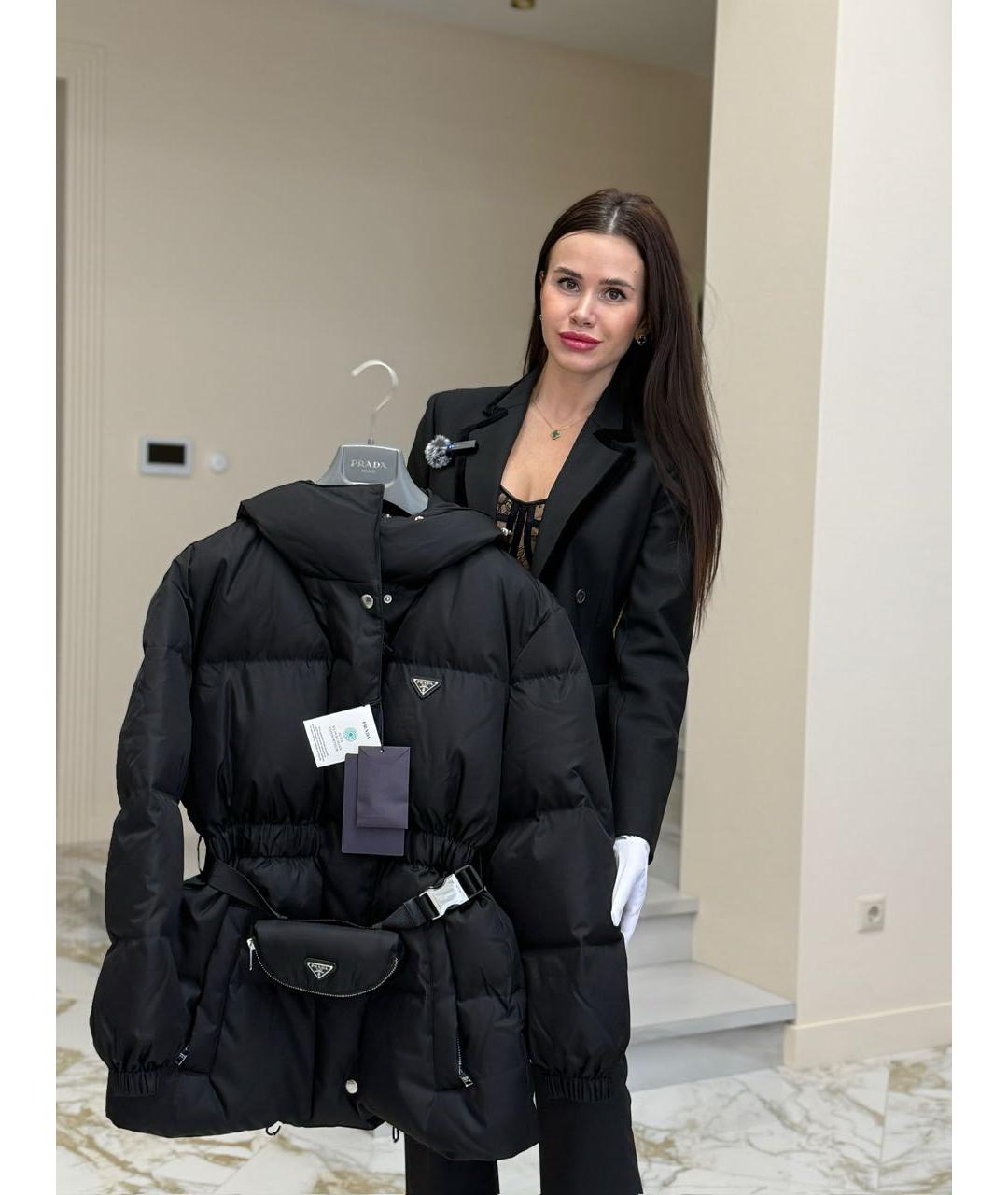 PRADA Черный полиамидовый пуховик, фото 3