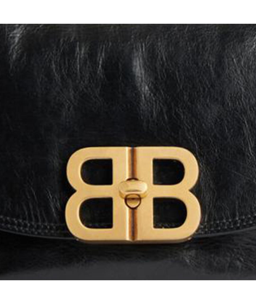 BALENCIAGA Черная кожаная сумка через плечо, фото 6