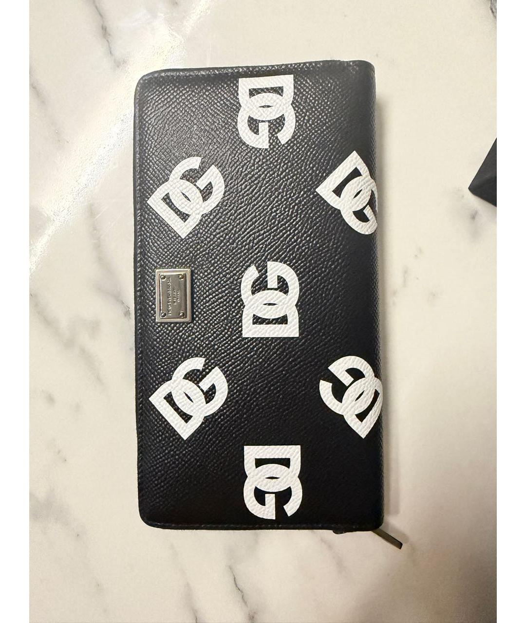 DOLCE&GABBANA Черный кожаный кошелек, фото 5