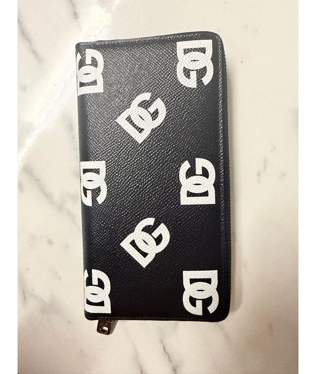 DOLCE&GABBANA Черный кожаный кошелек, фото 2