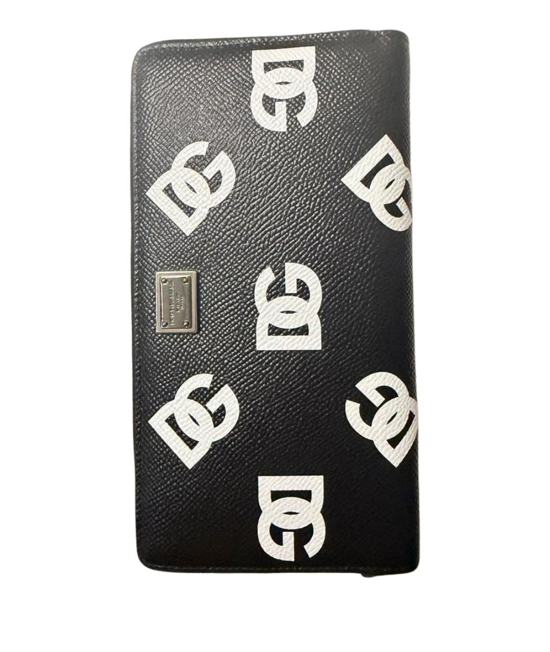 DOLCE&GABBANA Черный кожаный кошелек, фото 1