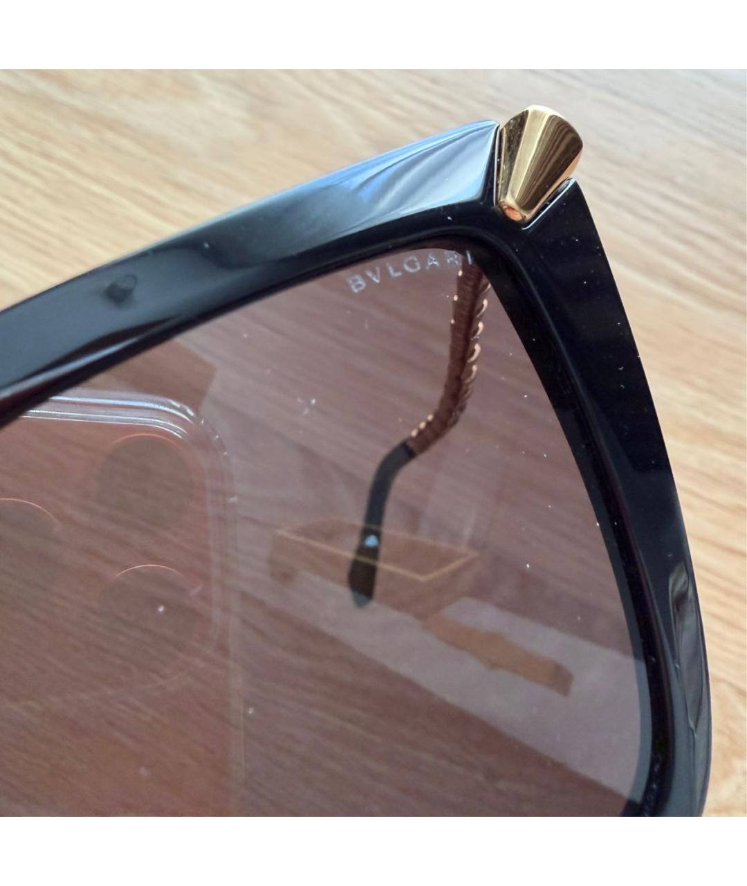 BVLGARI Черные пластиковые солнцезащитные очки, фото 7