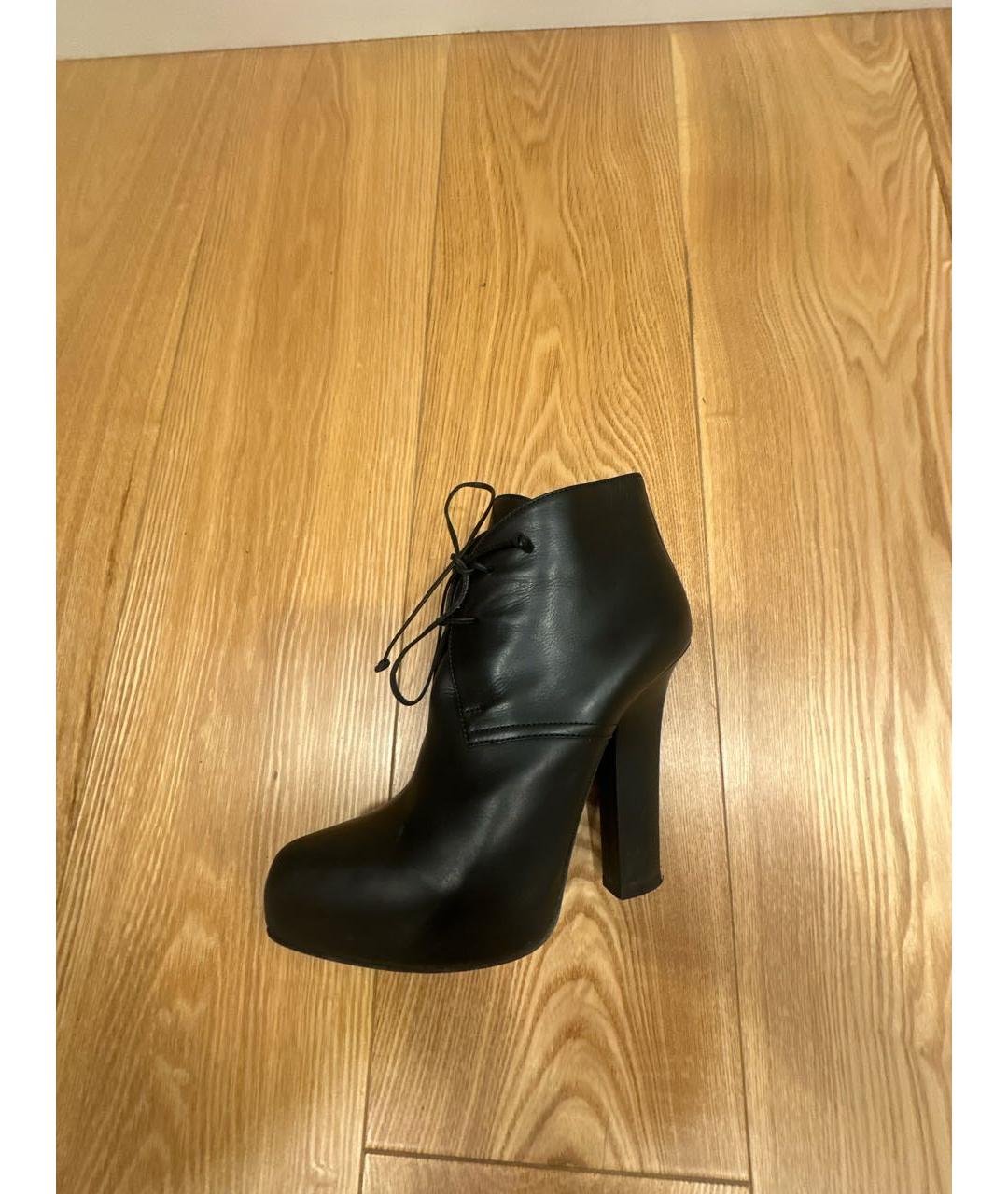 BOTTEGA VENETA Черные кожаные ботильоны, фото 5