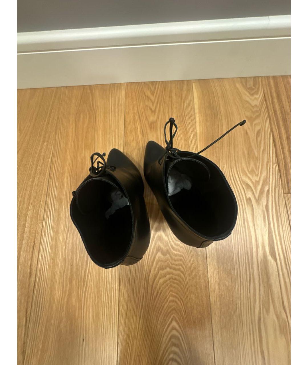 BOTTEGA VENETA Черные кожаные ботильоны, фото 4