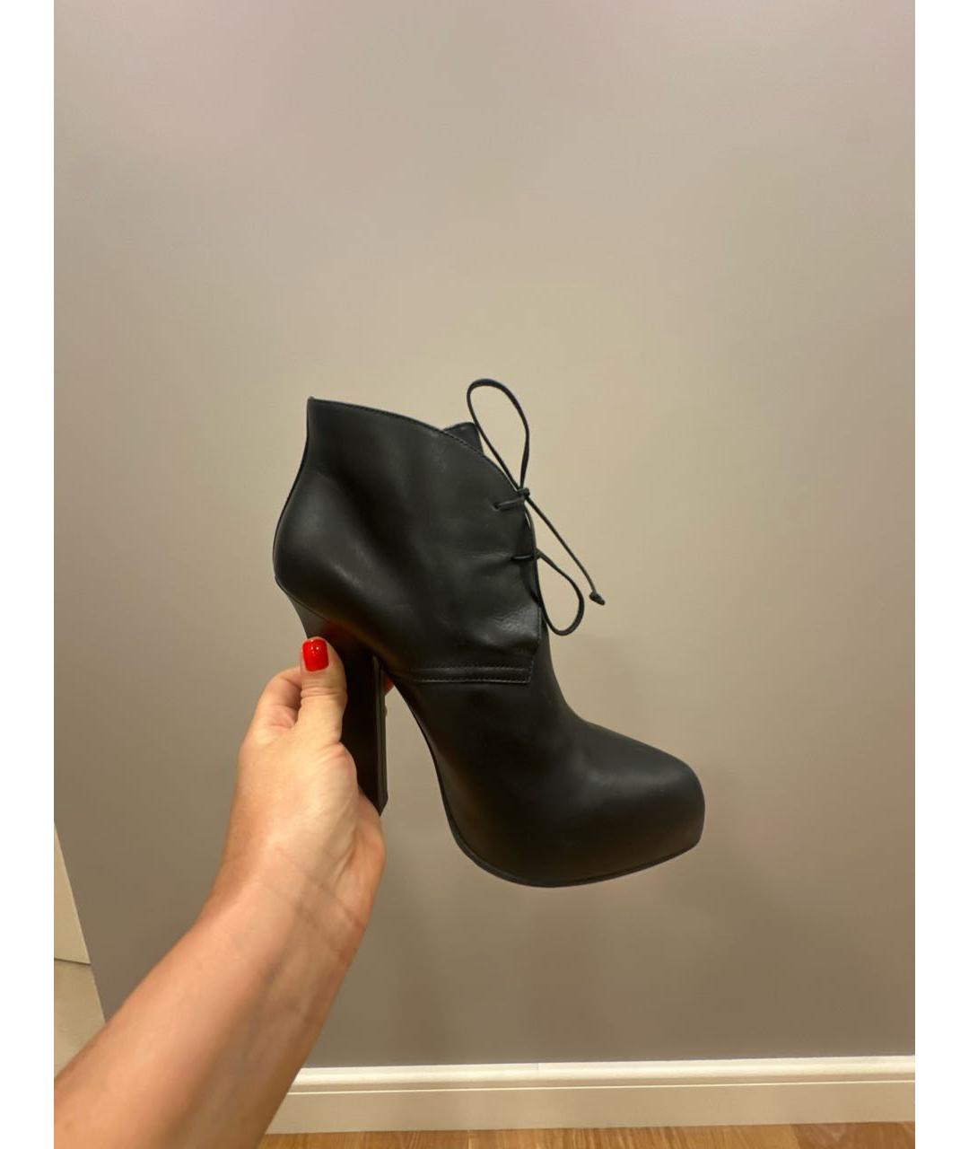 BOTTEGA VENETA Черные кожаные ботильоны, фото 7