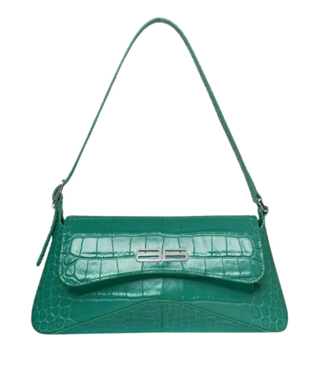 BALENCIAGA Зеленая кожаная сумка через плечо, фото 1