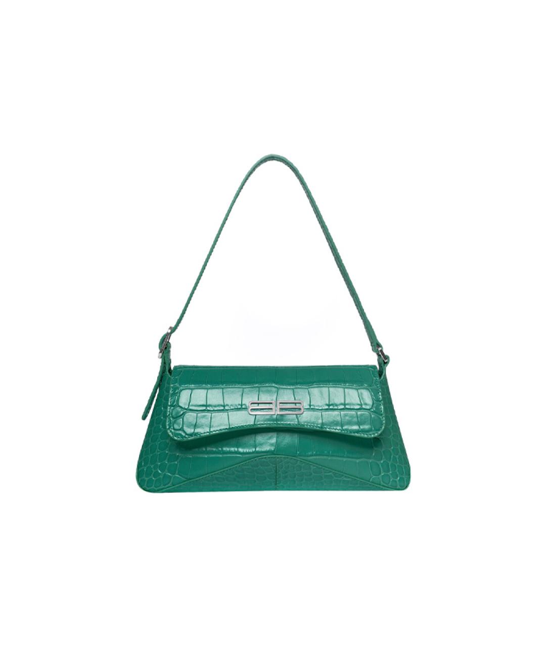 BALENCIAGA Зеленая кожаная сумка через плечо, фото 6