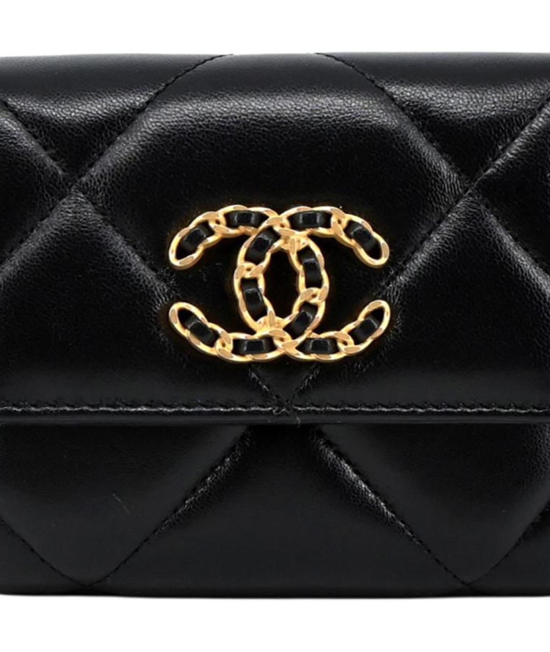 CHANEL Черный кожаный кошелек, фото 5