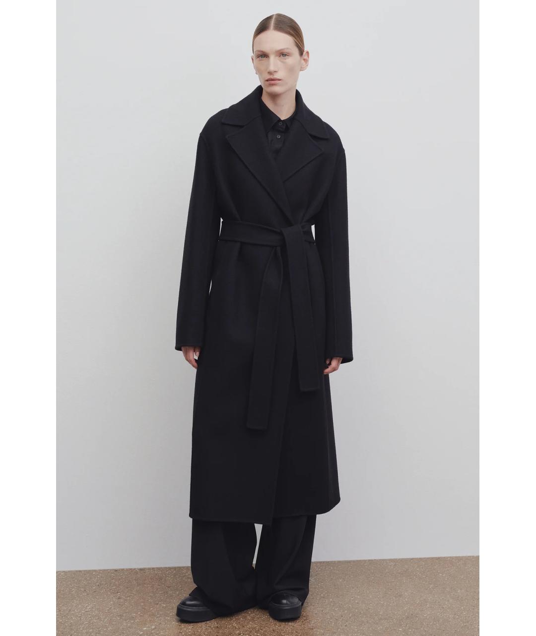 THE ROW Черное шерстяное пальто, фото 4