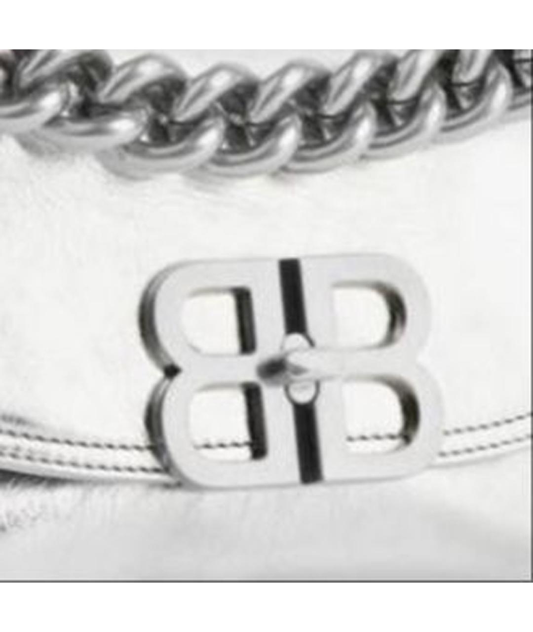 BALENCIAGA Серебряная кожаная сумка через плечо, фото 6