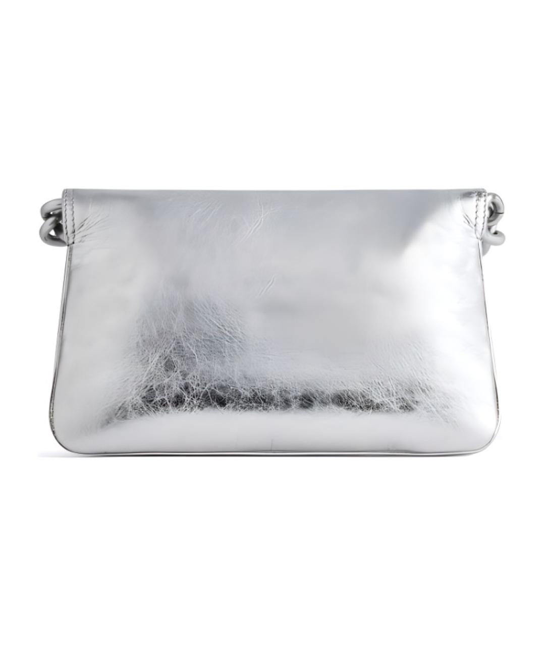 BALENCIAGA Серебряная кожаная сумка через плечо, фото 5