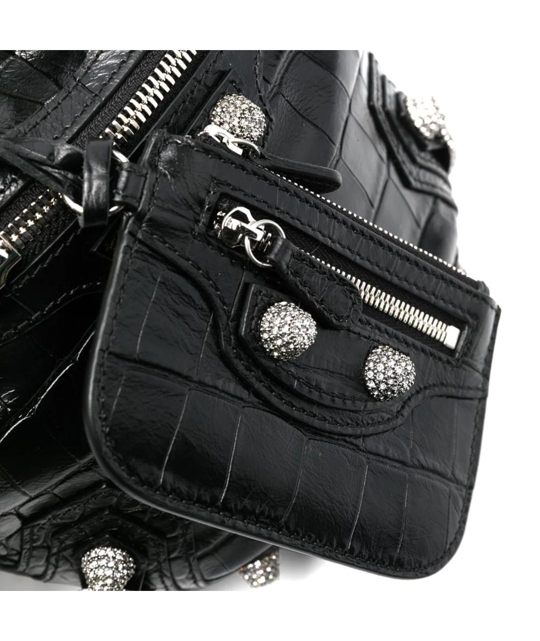 BALENCIAGA Черная кожаная сумка через плечо, фото 3