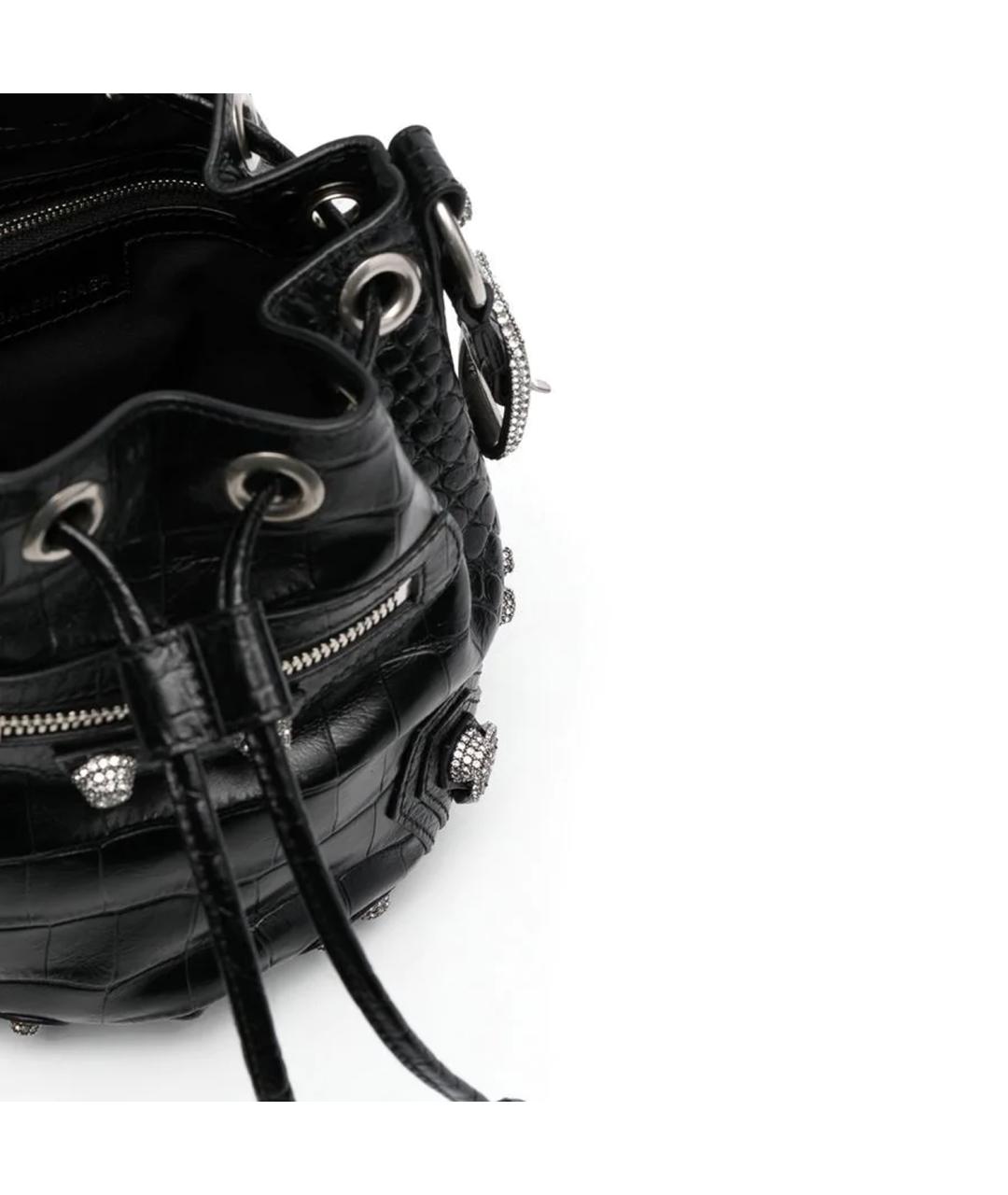 BALENCIAGA Черная кожаная сумка через плечо, фото 4