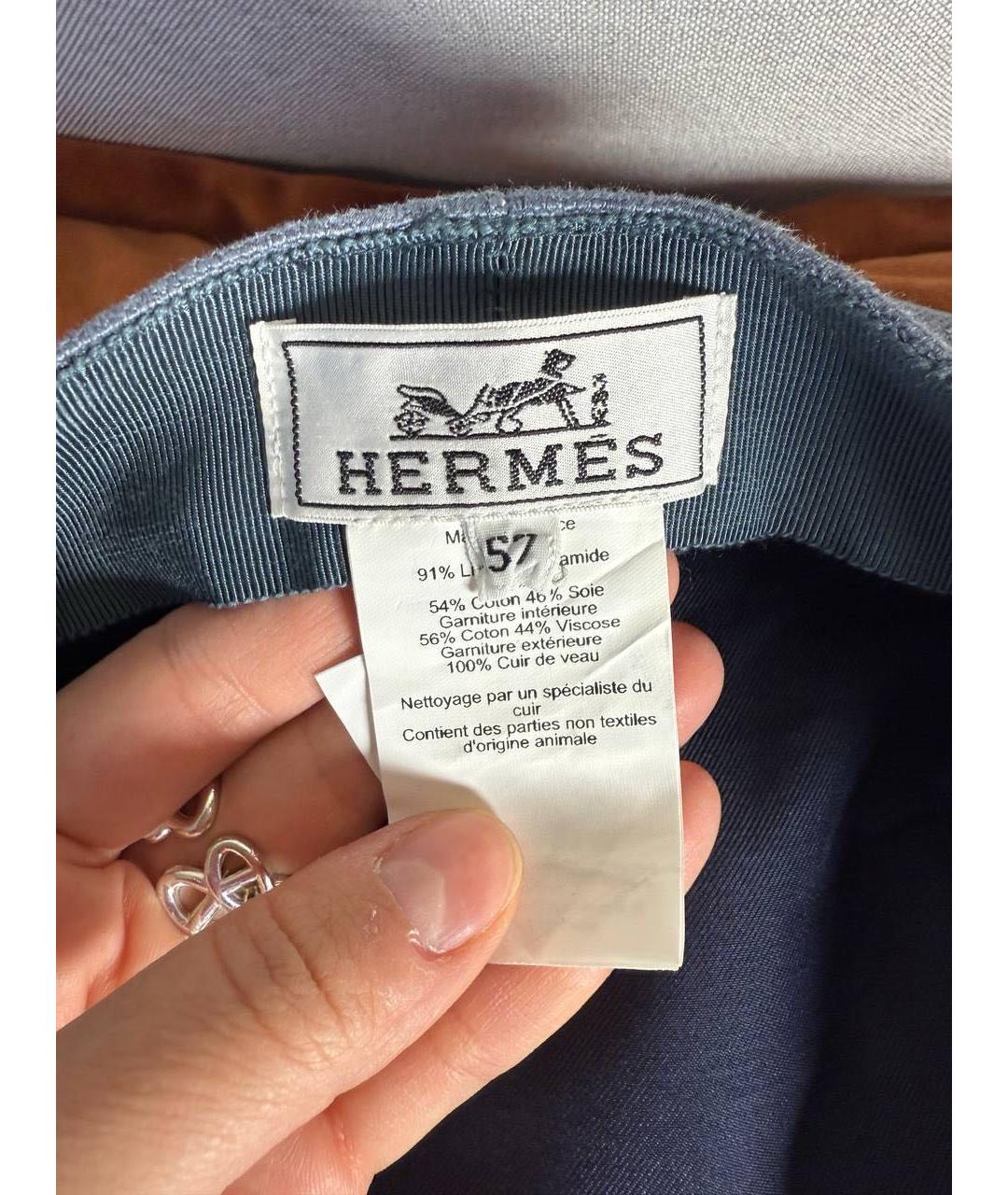 HERMES Синяя кепка, фото 4