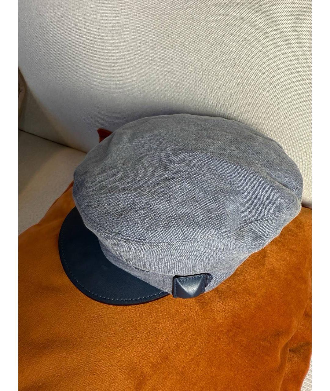 HERMES Синяя кепка, фото 3