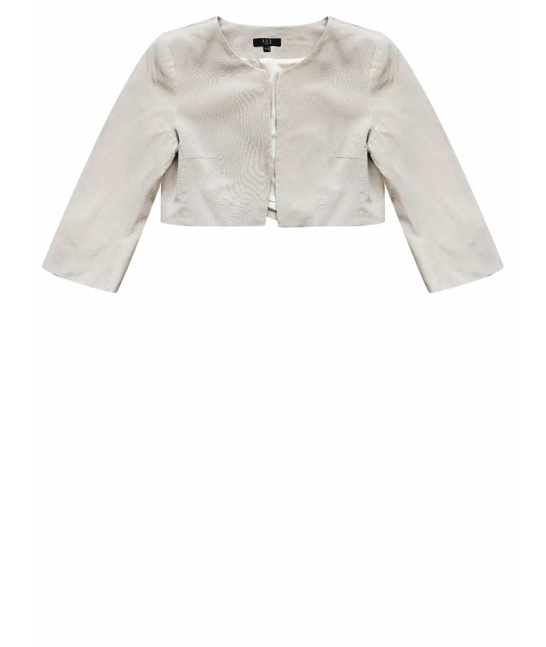 123 Бежевый вискозный жакет/пиджак, фото 8