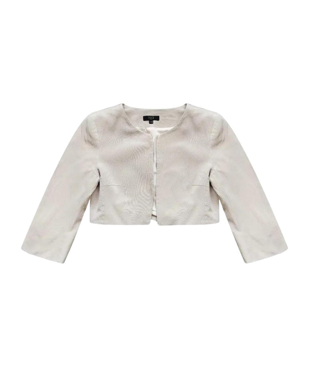 123 Бежевый вискозный жакет/пиджак, фото 1