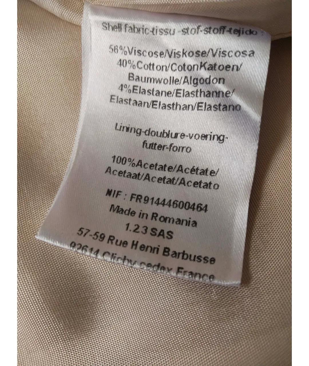 123 Бежевый вискозный жакет/пиджак, фото 5