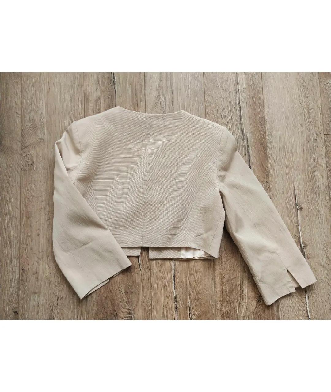 123 Бежевый вискозный жакет/пиджак, фото 2