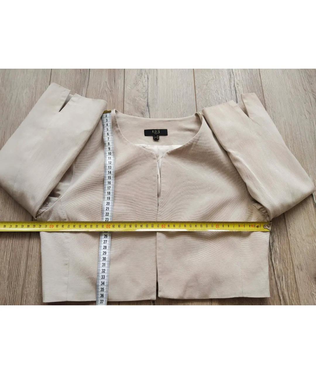 123 Бежевый вискозный жакет/пиджак, фото 7