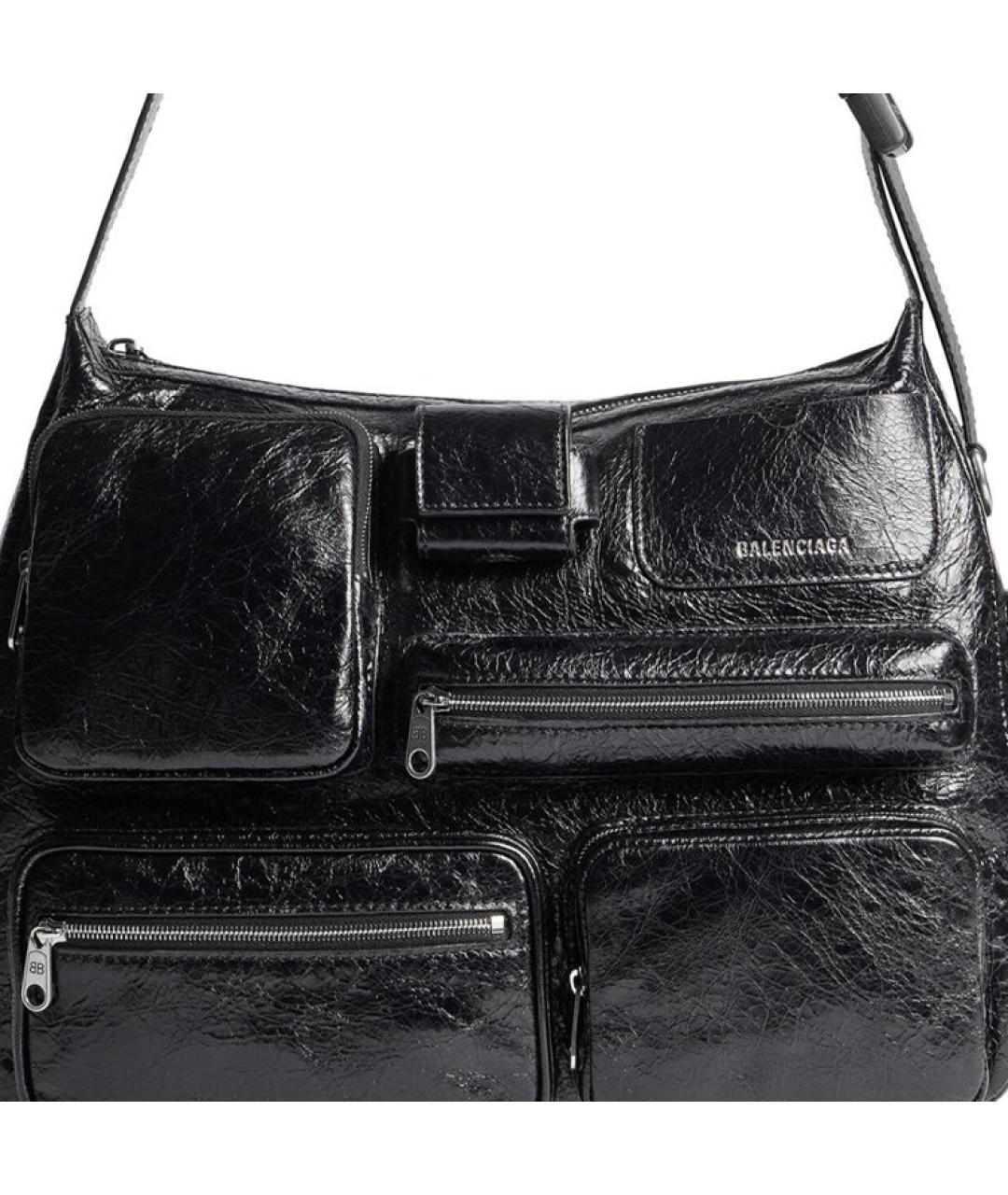 BALENCIAGA Черная кожаная сумка на плечо, фото 5