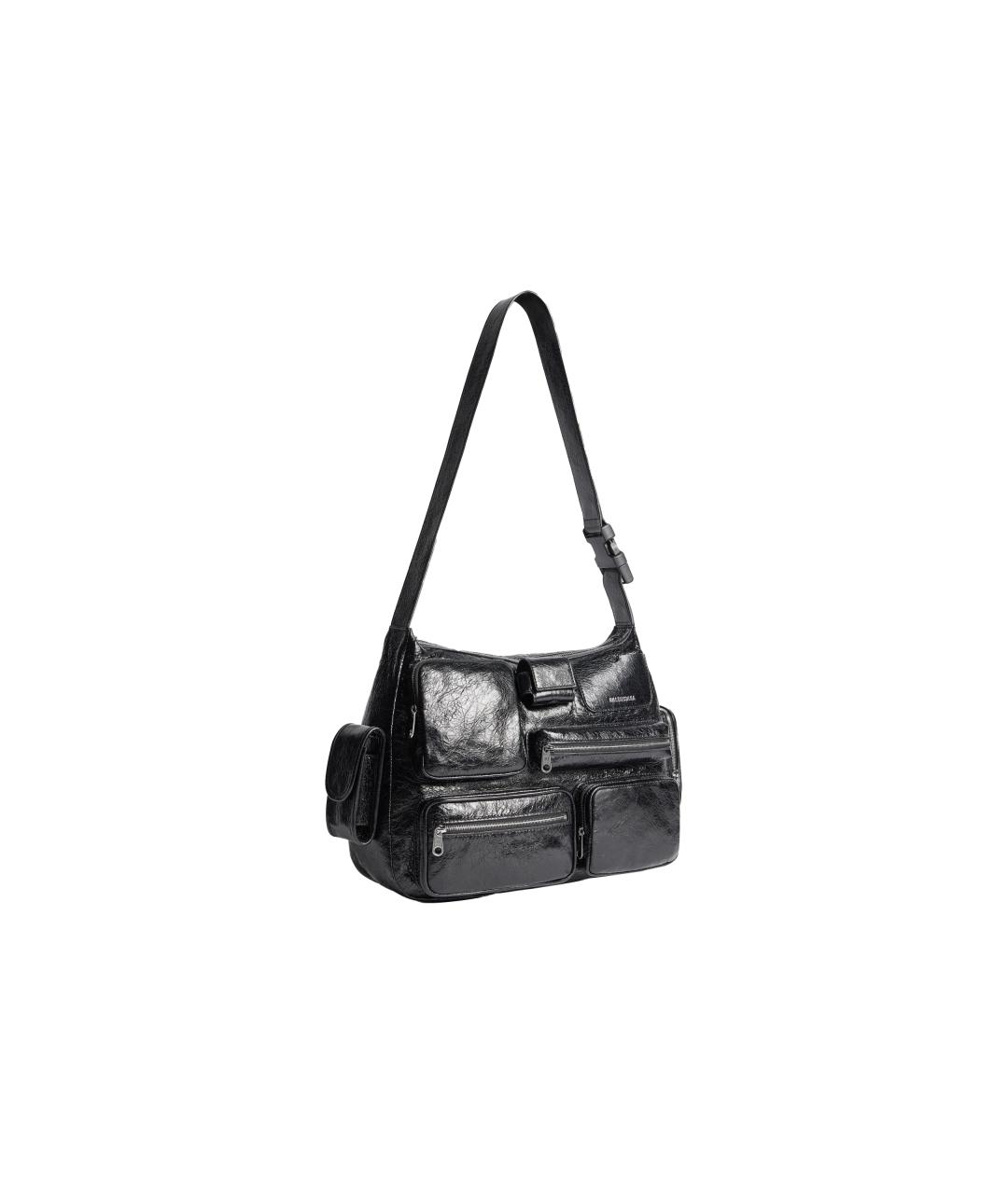 BALENCIAGA Черная кожаная сумка на плечо, фото 2