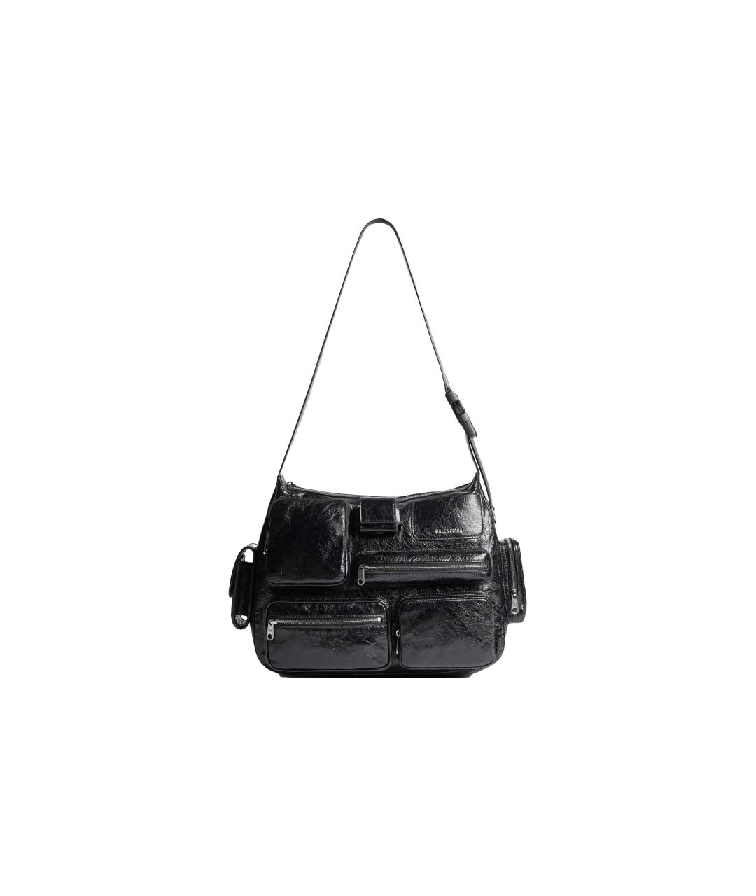 BALENCIAGA Черная кожаная сумка на плечо, фото 6