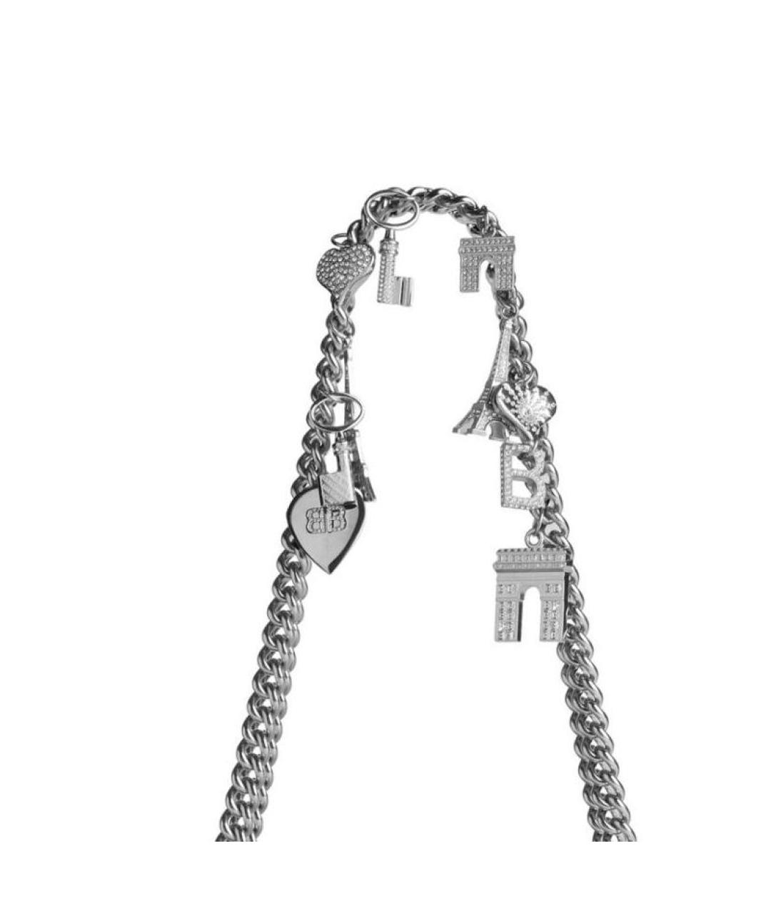 BALENCIAGA Серебряная кожаная сумка через плечо, фото 4