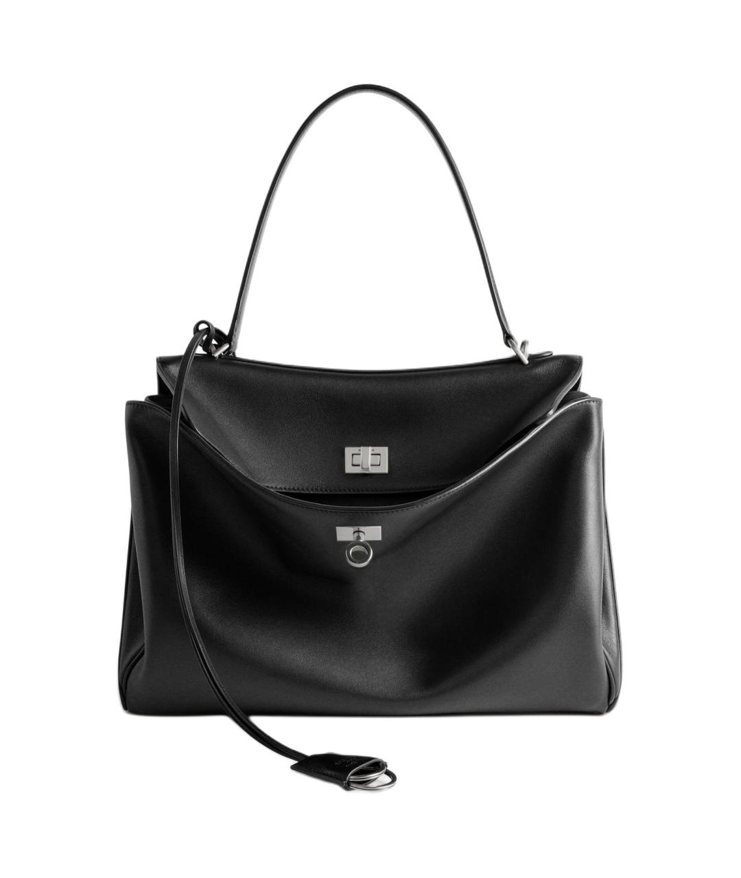 BALENCIAGA Черная кожаная сумка через плечо, фото 1