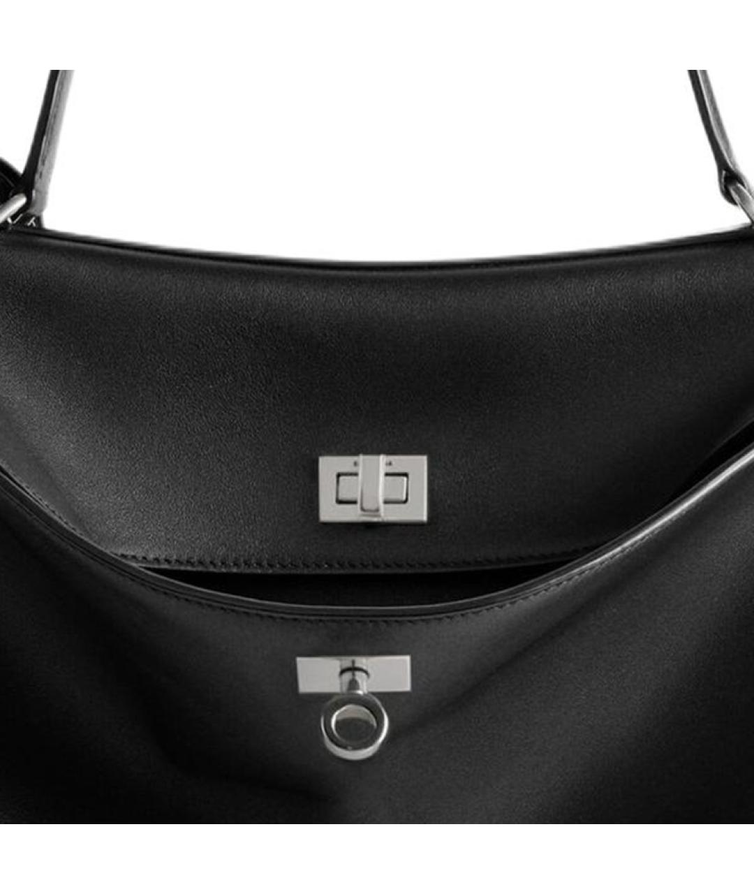 BALENCIAGA Черная кожаная сумка через плечо, фото 6